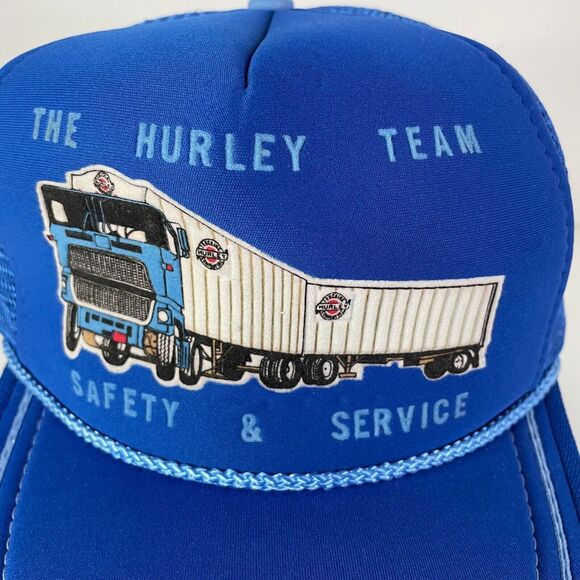 Hurley Team Safety and Service Vintage Trucker Snapback Hat Blue - Picture 4 of 7